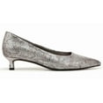 thumbnail image 2 of Naturalizer Women's Natalia Kitten Heel Pointed Toe Pump Silver Snake Print Leather 8W, 2 of 5
