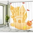 thumbnail image 5 of Ambesonne Summer Shower Curtain, Sand Castle Kingdom Summer, 69"Wx75"L, Pale Yellow, 5 of 5