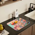 thumbnail image 5 of Yayeee Dish Drying Mat for Kitchen Counter 18" x 24" Microfiber Super Absorbent Coffee Decorative Pad, Cityscape Painting, 5 of 9