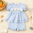 thumbnail image 2 of HCNTES Toddler Baby Girls Summer Clothes Set Short Sleeves T-Shirt Tops + Shorts Cute Outfits Set For 18-24 Months 2t 3t 4t 5t 6t 7t 8t 9t Kid Clothes Shorts, 18-24 Months, 2 of 7