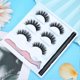 thumbnail image 3 of 3 Pairs False Eyelashes Liquid Eyeliner Tweezers Set Waterproof Eye Makeup Tools3D-03, 3 of 5
