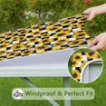 thumbnail image 6 of Black White Checker Sunflower Pattern Square Fitted Tablecloth with Elastic Edge,Square Table Cover,Washable Elastic Table Cover for Home Kitchen Party Decor 34"x34", 6 of 6
