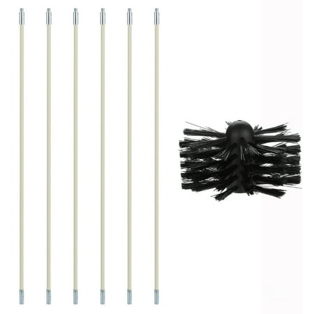 

Pipe Inner Cleaning Brush 120 inch Chimney Sweeping Set Kit Sweep Brush Drain Rods Flue Cleaning