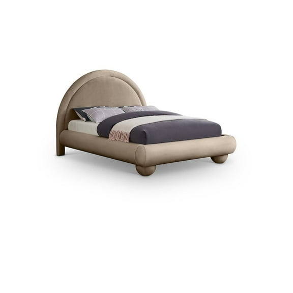 Meridian Furniture Madrid Taupe Velvet King Bed
