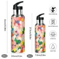 thumbnail image 2 of Yayeee 33oz Insulated Water Bottle Double Wall Stainless Steel with Flip Straw Lid, Pink Colorful Circles, 2 of 7