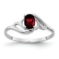 thumbnail image 4 of 14K White Gold 6X4mm Oval Garnet Ring Size 6, 4 of 5