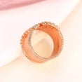 thumbnail image 3 of K-KED Women Gold Plated Ring Cubic Zirconia Fashion Delicate Jewelry Wedding Band Gift Sz 6-10-6-Rose Gold, 3 of 6