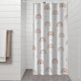 thumbnail image 2 of White Boho Bohemia Rainbow Hearts Pattern Shower Curtain 36"x72" ,Bathroom Decorative Shower Curtains Set with 12 Hooks,Modern Waterproof Washable Shower Curtain, 2 of 6