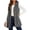 Gray, variant on Womens Long Vest Casual Sleeveless Hooded Button Down Fleece Cardigan Fall Winter Warm Outerwear