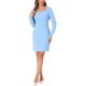 thumbnail image 1 of VESTIDO DE OFICINA ELEGANTE INSPIRE CHIC PARA MUJERES CON ESCOTE CORAZÓN, CINTURÓN Y CORTO PENCIL EN AZUL CIELO, 1 of 6