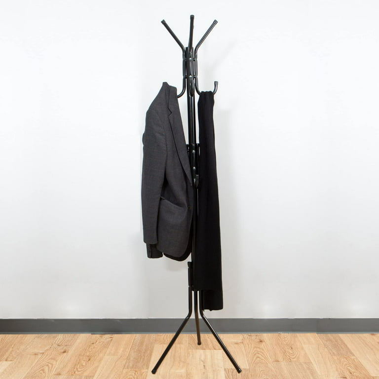 Garment Coat Rack Stand Clothes Wooden Hanger Hat Bag Umbrella Hook Holder  Shelf