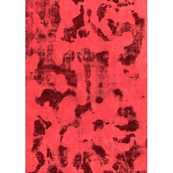 Ahgly Company Indoor Rectangle Abstract Orange Modern Area Rugs, 5' x 7'