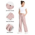 thumbnail image 5 of Coerni Girls' Dress Pants High Waisted Wide Leg Sweatpants Kids Formal Clothes Cute Trendy Western Pant for Teens Trousers, 5 of 7