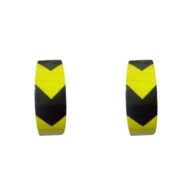 Scienceny Cinta de advertencia de seguridad reflectante autoadhesiva para coche de 5cm x 3m, pegatina de tira reflectante para señal de flecha de amarillo negro 2piezas Scienceny CBP083030