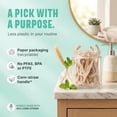 thumbnail image 2 of Dental Floss Picks for Teeth (200ct) - Single Thread Tooth Flossers Adults, Toothpicks Floss, Vegan Corn-Straw Handle, Shred-Resistant String Interdental Oral Care & Gum Health, Mint, 2 of 4