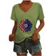 thumbnail image 1 of Camisetas Casuales de las Mujeres Gradiente Día de la Independencia Impreso Cuello Redondo, Blusa de Manga Corta para Diario, Fiesta Y Primavera Verano, 1 of 4
