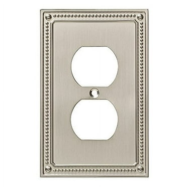 Franklin Brass W35059-SN-C Classic .. Beaded Single Duplex Wall .. Plate/Switch Plate/Cover, Satin Nickel