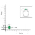 thumbnail image 4 of ANGARA Natural Classic Oval Emerald Halo Ring with Diamond Accents in 14K White Gold for Women (Size-5x3mm) | May Birthstone, Birthday, Anniversary, Jewelry Gift for Women | Natural Emerald Ring, 4 of 9