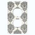 thumbnail image 2 of Metal Light Switch Plate Outlet Cover (Damask Black Tan Pattern - Single Duplex), 2 of 2