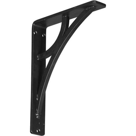 

1.5 x 7.5 x 10 in. Galveston Wrought Iron Bracket - Single Center Brace Powder Coated Black