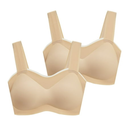 

fvwitlyh Bras for Women Sports Bra Wire Bras for Women Young Ladies 2PCS Seamless Rimless Tank Style Bra Beauty Back Wrap Removable Chest Pad Small Bra