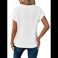 thumbnail image 3 of Camisetas para Mujer, con Mangas Murciélago Lisas y Dobladillo Cruzado, Informales, Ajustadas y A , Blancas, Talla XXL, 3 of 7
