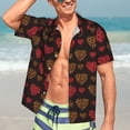 thumbnail image 5 of Lsque Gold Glitter Heart pattern Hawaiian Shirt for Men, Unisex Summer Beach Casual Short Sleeve Button Down Shirts-Medium, 5 of 9