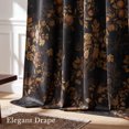 thumbnail image 6 of NICETOWN Velvet Curtains for Bedroom, Blackout Floral Velvet Curtains Thermal Insulated Room Darkening Drapes for Living Room Back Tab Soft Velvet Drapes, Black, 50"x84", 2 Panels, 6 of 8