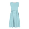 thumbnail image 6 of VBVC Women's Crew Neck Sleeveless Midi Dress , Ladies' Empire Waist Pleated A-Line Dress , Summer Casual Flowy Sundress For Women,Beige,S-2XL, 6 of 8