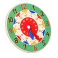 thumbnail image 4 of Green Wooden Learning Clock Toy Time Telling Educational Puzzle Numbers Colors Cognitive Development Early Math Skills Teaching Aid For Kids 7.44X0.98 Inch 0.09 Lbs, 4 of 5