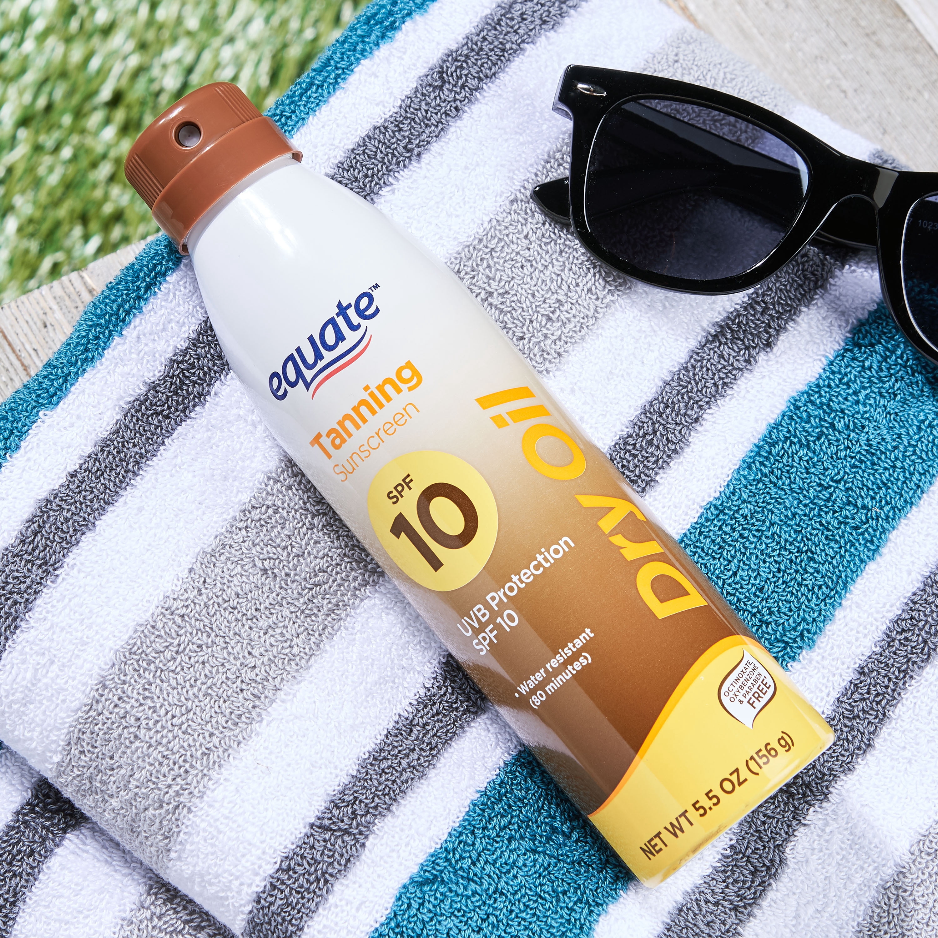 Equate Dry Oil Uvb Protection Tanning Sunscreen, Spf 10, 5.5 Oz.