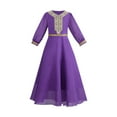 thumbnail image 1 of Robe de Fête Modeste pour Fille, Robe Formelle à Manches Longues à Col en V avec Broderie, Élégante Robe de Soirée pour Anniversaire et Festival, 1 of 9