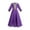 Purple, variant on Girls Long Sleeve Muslim Dresses Kids Printed Maxi Clothes Robe Muslim Girl Dress
