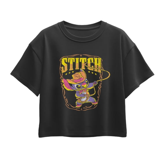 Disney - Western Stitch - Youth Girl Short Sleeve Boxy Tee