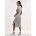 thumbnail image 2 of No Boundaries Midi Slit Dress with Short Sleeves, Women's, 2 of 4