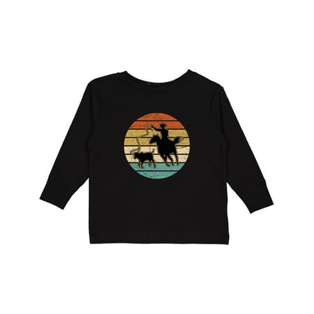 

Inktastic Team Roping Rodeo Calf Roper Boys or Girls Long Sleeve Toddler T-Shirt