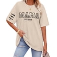 thumbnail image 3 of Women's Summer Tops BWASD Casual V Neck Short Sleeves Shirts Mama Graphic Blouses Outfits Personalised DIY Mothers Day Birthday For Mum Beige S-XXXL, 3 of 8