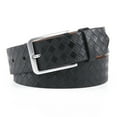 thumbnail image 2 of Men's Belt Grid Pattern Genuine Leather Casual Dress Belt with Single Prong Buckle, 2 of 5