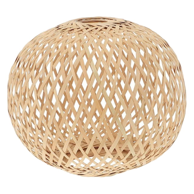 Pantalla de Bambú Tejida, Accesorio de Luz Colgante, Lámpara Colgante Rústica, Pantalla de Lámpara Hecha a Mano para Dormitorio, Hotel, Casa de , El 18x19cm SM SunniMix Pantalla tejida