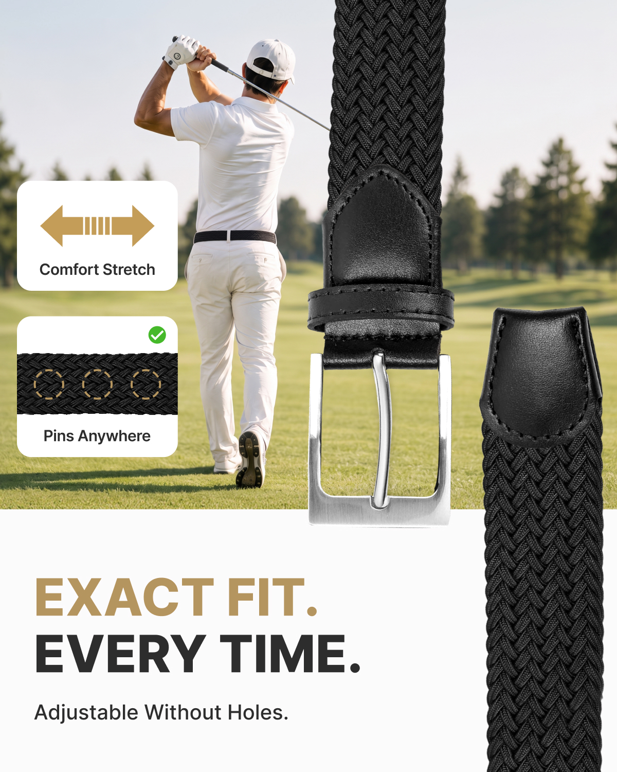 Fairwin Elastic Men's Golf Belt photo 2