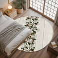 thumbnail image 3 of Retro Magnolia Washable Area Rug&nbsp;4 ft Flower Leaf Classic Beige Wood Grain Texture Soft Round&nbsp;Rugs for Living Room, Non Slip Carpet for Bedroom&nbsp;Entryway Dining Room, 3 of 9