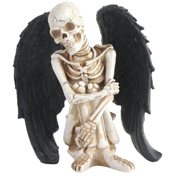 1pc Resin Skull Model Angel Wing Skull Model Skull Angel Adornment for Office