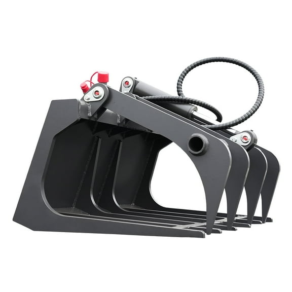 Mini Skid Steer Grapple Attachment, Hydraulic Grapple Fork Accessories, with 2 Hydraulic Hoses, Heavy Duty Hydraulic Fork Grapple, Mount: Length: 23.1in, Height:8.54in, Pin Distance:14.17in
