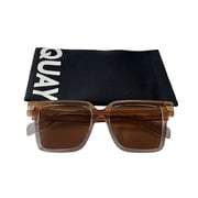 Quay Australia My Type Square Sunglasses Tan Clear Brown 46MM