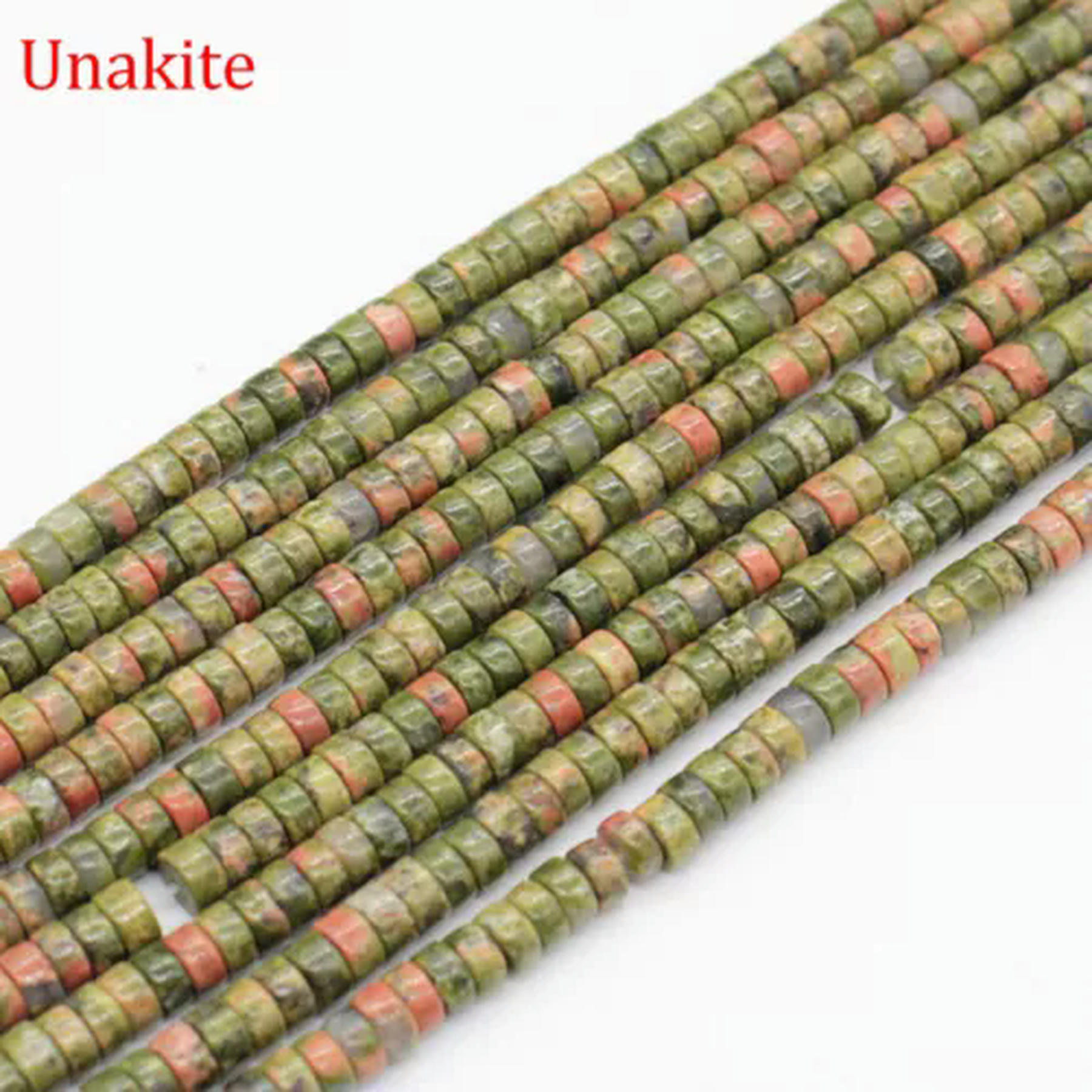 2x4mm Assorted Gemstones Rondelle Crystal Spacer Loose Beads for Jewelry Making