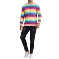 thumbnail image 2 of INSPIRE CHIC Rainbow Stripes Sweatshirt for Men's Multicolor Pullover Sweatshirt, 2 of 6