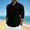 A Black, variant on Men's Lightweight Casual Shirts Dress Shirts Spring 3/4 Long Sleeve Top Summer Beach Shirts Solid Quarter Button Pullover Tops Blue XXL