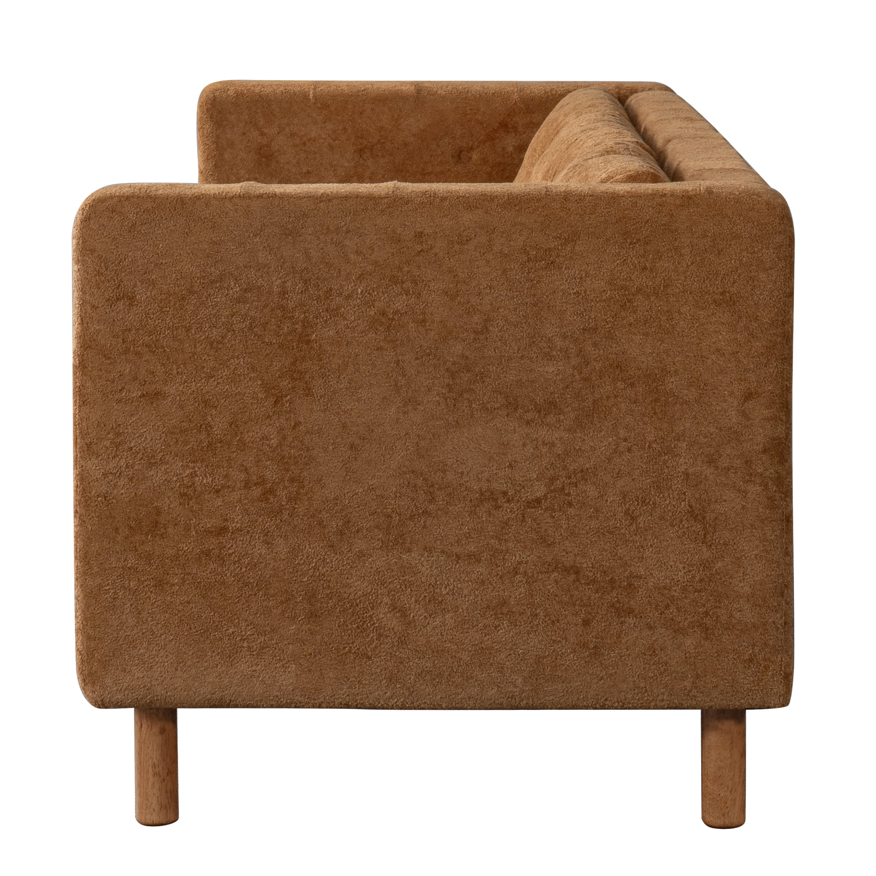 GARITIN 3 Seater Sofa 78 Inch, Chenille Upholstered Couch with Square Arms and Tufted Pillow Back for Living Room Apartment, Orange