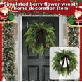 thumbnail image 2 of 3D 50Cm Artificial Eucalyptus Wreath With Berries Pine Cones Handmade Greenery For Front Door Indoor Outdoor Home Wall Window Festival Wedding Decor, 2 of 7