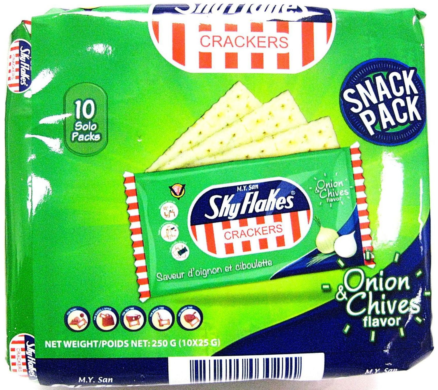 MY San Skyflakes Craquelins Saveur d'oigon et ciboulette 250g (10 packs solo 25g/pk)
